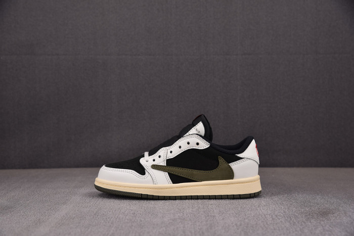 Kids Air Jordan 1 Retro Low OG SP Travis Scott Olive DZ5909-106